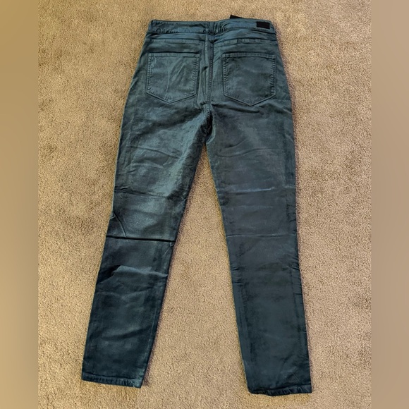 PAIGE Hoxton Ankle Peg Velvet Jeans Sea Blue High Rise Button Fly NWT Size 30 - Picture 7 of 12